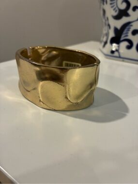 Gold Textured Cuff Bracelet - Women Jewelry